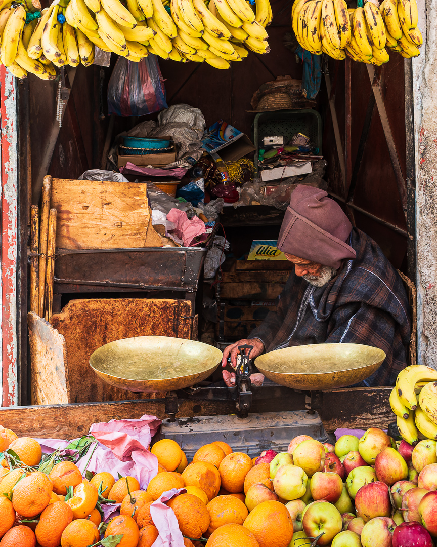 Frutería en el mercado de Marrakech