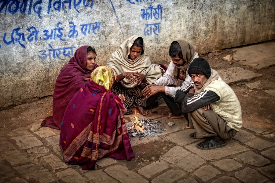 Frio en calles India